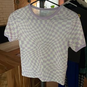 Trippy Purple Checker Topshop Tee